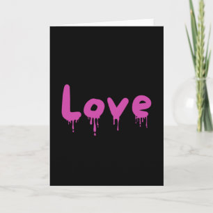 druppelde Liefde roze Kaart