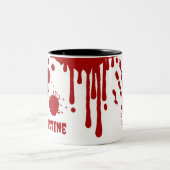 Druppelen Bloed Splatter Gory Horror Tweekleurige Koffiemok (Center)