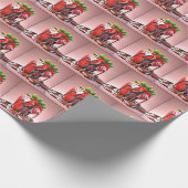 Druppelen chocolade op aardbei cadeaupapier (Hoek)