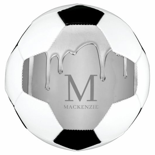 Druppelen Chrome Metal Monogram Voetbal (Voorkant)