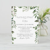 Druppelen Eucalyptus Elegant Wit Bruiloft Kaart (Staand voorkant)