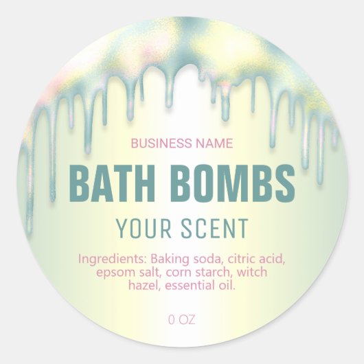 Druppelen Holografische Badbom Spa Weak Labels (Voorkant)