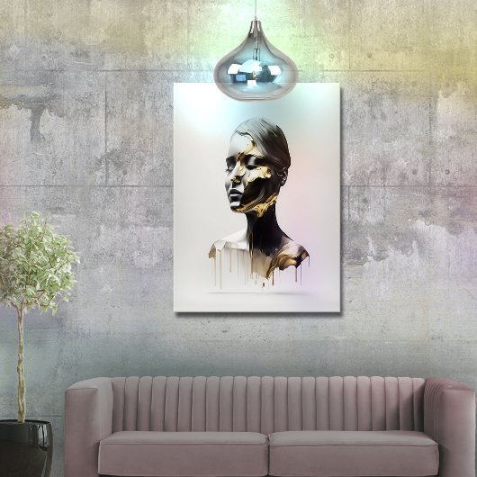 Druppelen in goud canvas afdruk