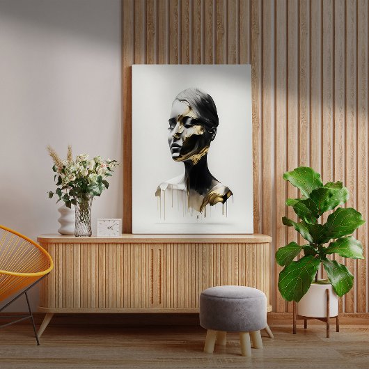 Druppelen in goud canvas afdruk