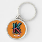 Druppelen K: Vette één-letter  graffiti Sleutelhanger (Voorkant)