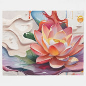 Druppelen Lotus Art Fleece Deken (Voorkant (Horizontaal))