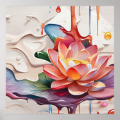 Druppelen Lotus Art Poster (Voorkant)