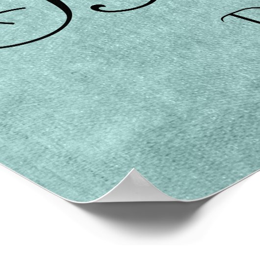 Druppelen Luxe Glitter | Mint Blauwgroen gietdouch Poster (Hoek)