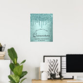 Druppelen Luxe Glitter | Munt Blauwgroen Zoet Zest Poster (Thuiskantoor)