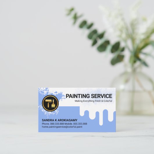 Druppelen natte verf Home Schilderen Visitekaartje (Staand voorkant)