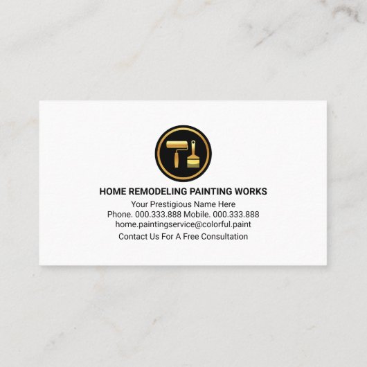 Druppelen natte verf Home Schilderen Visitekaartje (Achterkant)