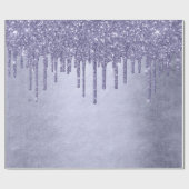 Druppelen Paarse Glitter | Chique Lavendel Icing P Cadeaupapier (Vlak)