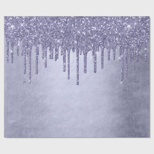 Druppelen Paarse Glitter | Chique Lavendel Icing P Cadeaupapier (Vlak)
