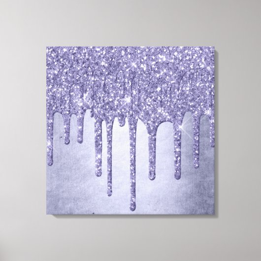 Druppelen Paarse Glitter | Chique Lavendel Icing P Canvas Afdruk (Voorkant)