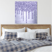 Druppelen Paarse Glitter | Chique Lavendel Icing P Canvas Afdruk (Insitu (Slaapkamer))
