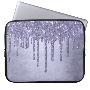Druppelen Paarse Glitter   Chique Lavendel Icing P Laptop Sleeve
