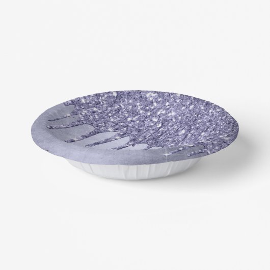 Druppelen Paarse Glitter | Chique Lavendel Icing P Papieren Kommen (Gebogen)