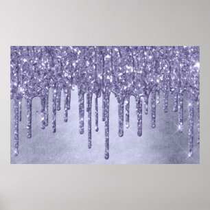 Druppelen Paarse Glitter   Chique Lavendel Icing P Poster