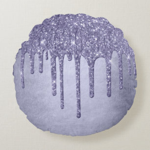 Druppelen Paarse Glitter   Chique Lavendel Icing P Rond Kussen