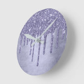 Druppelen Paarse Glitter | Chique Lavendel Icing P Ronde Klok (Hoek)