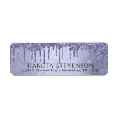 Druppelen Paarse Glitter | Lavendel ijsadres Etiket (Voorkant)