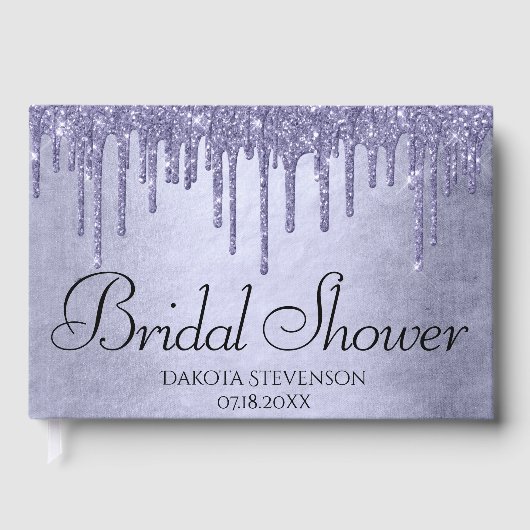 Druppelen Paarse Glitter | Lavendel ijsdouche Gastenboek (Voorkant)