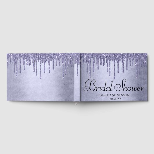 Druppelen Paarse Glitter | Lavendel ijsdouche Gastenboek (Volledig)