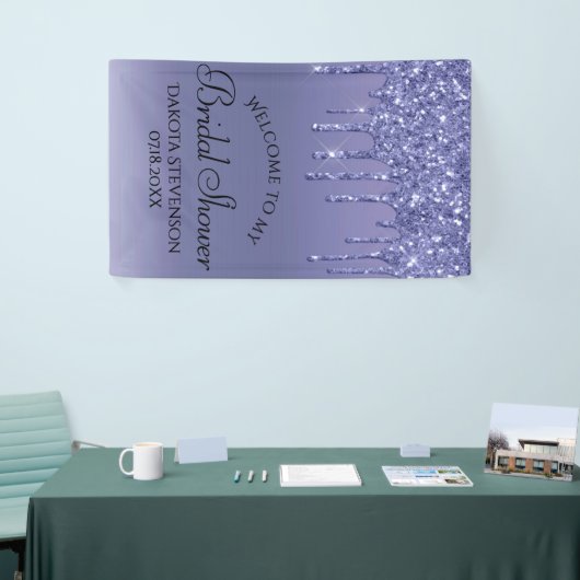 Druppelen Paarse Glitter | Lavendel ijsdouche Spandoek (Beurs)