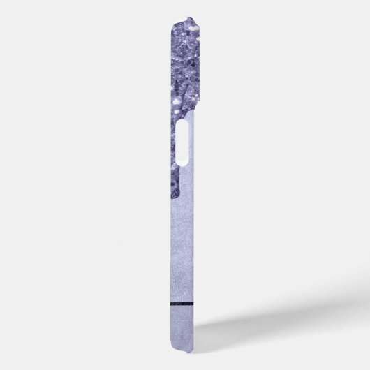 Druppelen Paarse Glitter | Lavendelijsmonogram Case-Mate iPhone Case (Achterkant / Rechts)