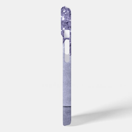 Druppelen Paarse Glitter | Lavendelijsmonogram Case-Mate iPhone Case (Achterkant / Links)