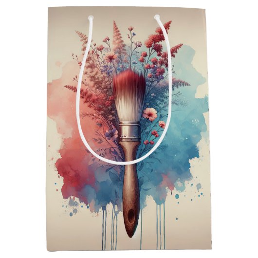 Druppelen penseelboeket in Waterverf Medium Cadeauzakje (Voorkant)