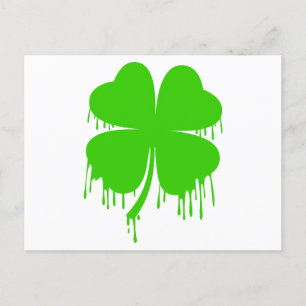 Druppelen vier blad klaver briefkaart