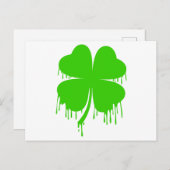 Druppelen vier blad klaver briefkaart (Voorkant / Achterkant)