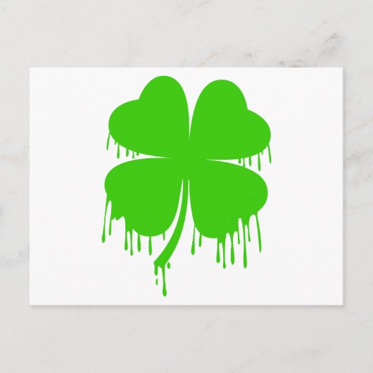 Druppelen vier blad klaver briefkaart (Voorkant)