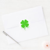 Druppelen vier blad klaver ronde sticker (Envelop)