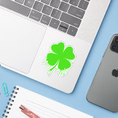 Druppelen vier blad klaver sticker (Laptop met iPhone)