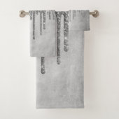 Druppelen Zilverachtige Glitter | Platina Faux Met Bad Handdoek (Insitu)