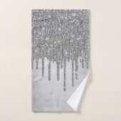 Druppelen Zilverachtige Glitter | Platina Faux Met Bad Handdoek (Handdoek)