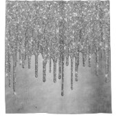 Druppelen Zilverachtige Glitter | Platina Faux Met Douchegordijn (Voorkant)