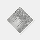 Druppelen Zilverachtige Glitter | Platina Faux Met Servet (Hoek)