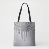 Druppelen Zilverachtige Glitter | Platina Faux Met Tote Bag (Voorkant)