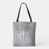 Druppelen Zilverachtige Glitter | Platina Faux Met Tote Bag (Achterkant)