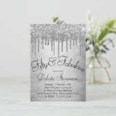 Druppelen Zilverachtige Glitter | Platinum Fabulou Kaart (Staand voorkant)