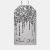 Druppelen Zilverachtige Glitter | Platinum Glam Da Cadeaulabel (Voorkant)