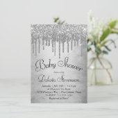 Druppelen Zilverachtige Glitter | Platinum Sparkle Kaart (Staand voorkant)