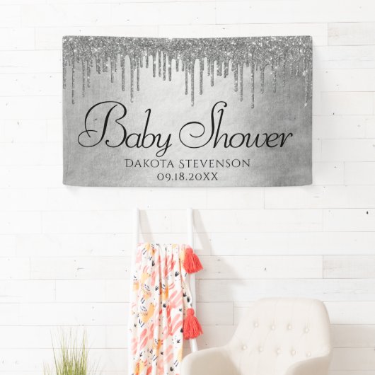 Druppelen Zilverachtige Glitter | Platinum Sparkle Spandoek (Insitu)