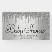 Druppelen Zilverachtige Glitter | Platinum Sparkle Spandoek (Horizontaal)