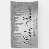 Druppelen Zilverachtige Glitter | Platinum Sparkle Spandoek (Verticaal)