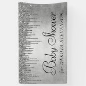 Druppelen Zilverachtige Glitter | Platinum Sparkle Spandoek (Verticaal)