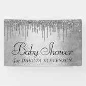 Druppelen Zilverachtige Glitter | Platinum Sparkle Spandoek (Horizontaal)
